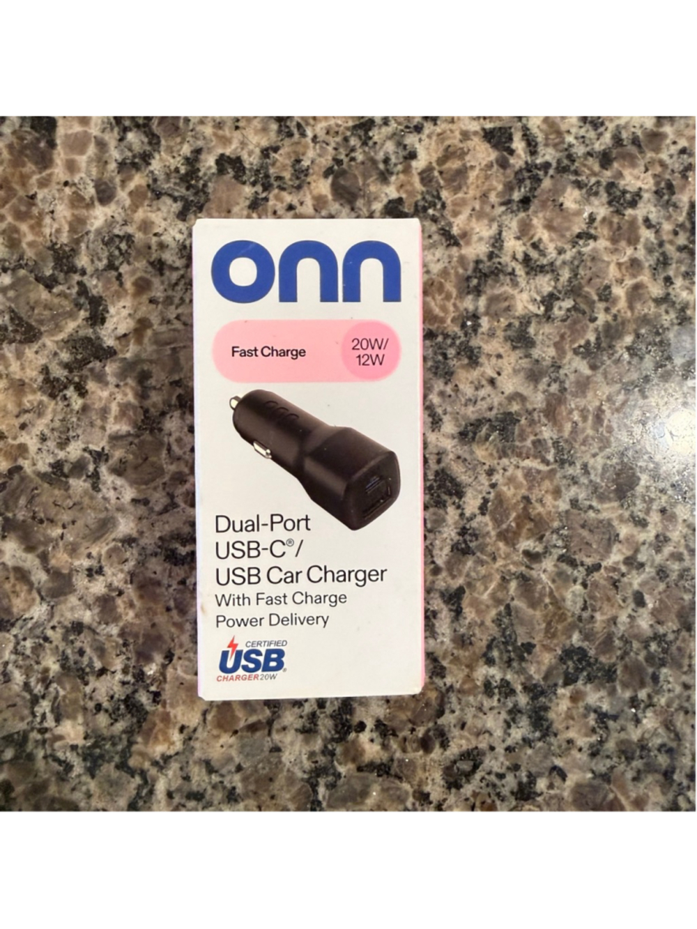Unisex onn. Dual-Port USB-C/USB Car Charger One Size Black White